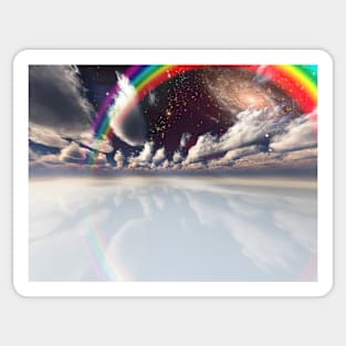 Rainbow over clouds Sticker